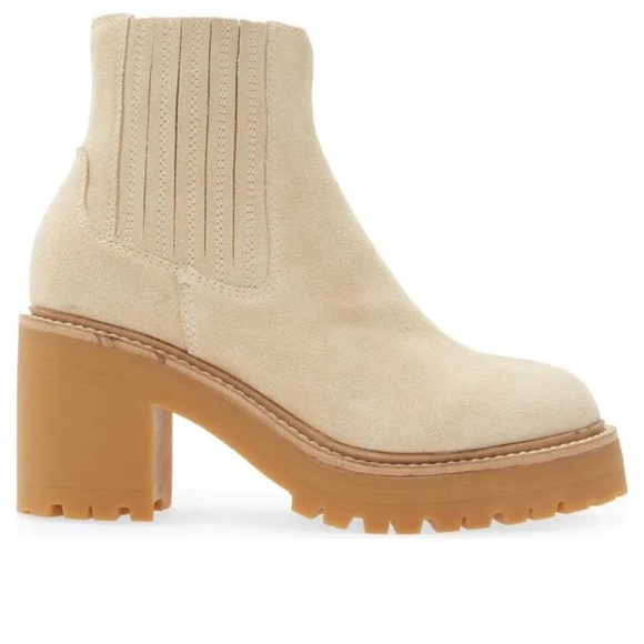 NEW • Jeffrey Campbell •Tuckee Ankle Boot Natural Sand Suede Platform Heel 10 - Picture 2 of 7
